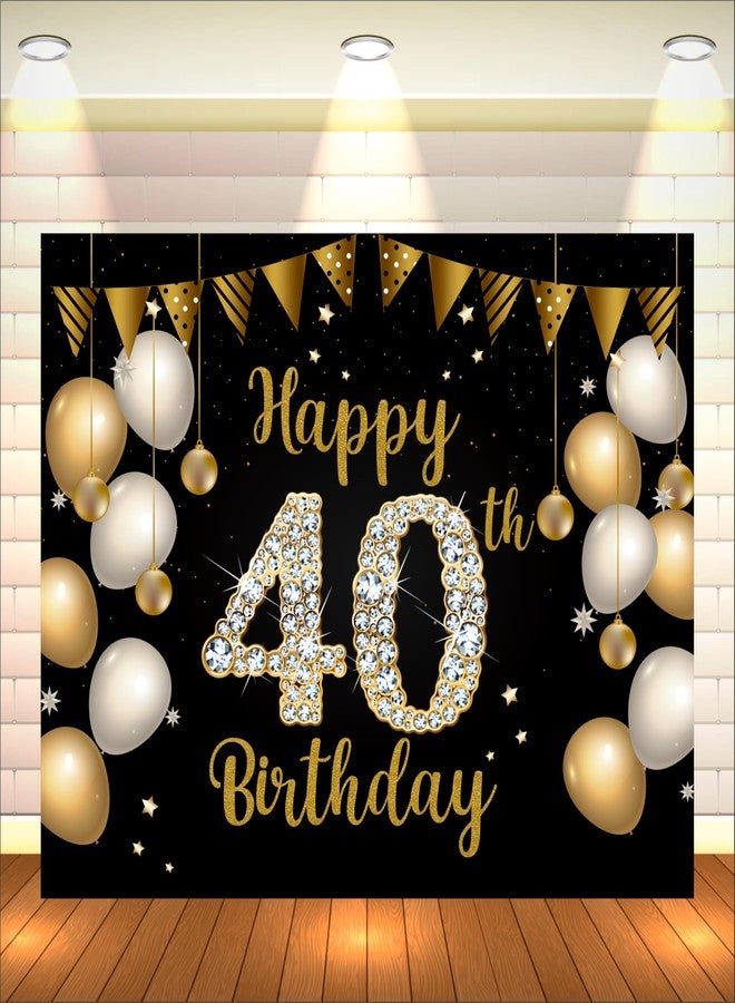 Party Baazaar 40th Birthday Backdrop 5x4 Ft | Backdrops for Decoration | Birthday Decoration Backdrop | Banner for Kids Theme Party - Image 1